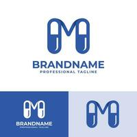 Letter M Capsule Logo, suitable for business related to Capsule or Pill with M initial vector