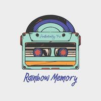 Nostalgic Rainbow Memory Cassette Vector