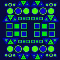 Vector abstract pattern in the form of green geometric shapes on a blue background
