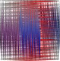 Vector abstract geometric background in the form of squares from lines of red and blue colors