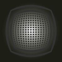 Vector abstract geometric monochrome pattern in the form of a metal square grid on a gray background