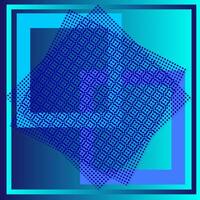 Vector abstract monochromatic geometric pattern in the form of squares and quadrangles on a blue gradient background