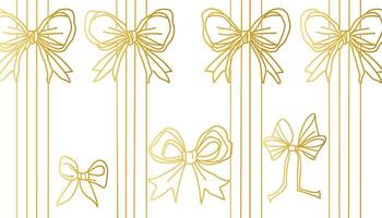 bows on gift Ribbon line art style vector, Banner ribbon set, Flat banner ribbon for decorative design, Web banner, packaging, ornamental ribbon, present wrapping, craft, decorative element vector