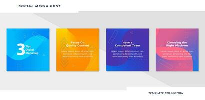 Tips social media tutorial, tips, post banner layout template background design element, Pro Vector