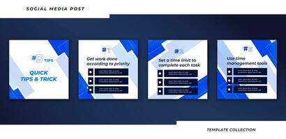 Tips social media tutorial, tips, post banner layout template background design element, Pro Vector