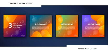 Tips social media tutorial, tips, post banner layout template background design element. Pro Vector