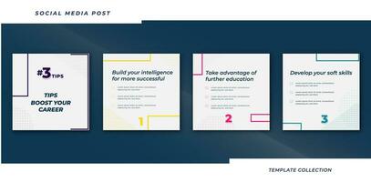 Tips post collection tutorial, tip, trick, quick tips, layout template design element Pro Vector