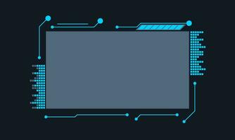 Futuristic interface ui elements. Holographic hud user interface elements, high tech bars and frames. Hud interface icons vector illustration set. Circle and rectangular shape borders