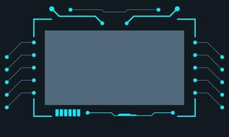 Futuristic interface ui elements. Holographic hud user interface elements, high tech bars and frames. Hud interface icons vector illustration set. Circle and rectangular shape borders