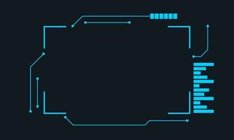 Futuristic interface ui elements. Holographic hud user interface elements, high tech bars and frames. Hud interface icons vector illustration set. Circle and rectangular shape borders