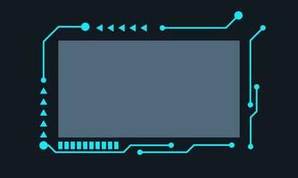 futurista interfaz ui elementos. holográfico hud usuario interfaz elementos, alto tecnología barras y marcos hud interfaz íconos vector ilustración colocar. circulo y rectangular forma fronteras