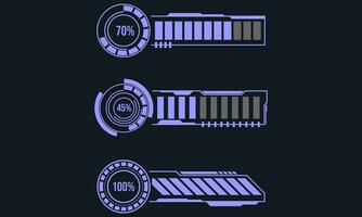 Set of Sci Fi Modern User Interface Elements. Futuristic Abstract HUD. Good for game UI. vector