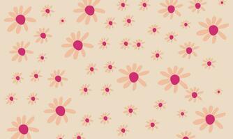 Flower pattern background, cute doodle design vector