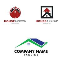 Set of House Arrow Icon Vector Logo Template Illustration Design