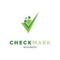 People Check Mark or Tick Icon Logo Design Template vector