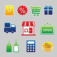 set shopping online icons design vector