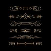 Set of art deco line illustration vector