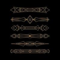 Set of art deco line illustration vector