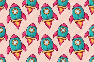 space shuttle rocket seamless pattern vector illustration