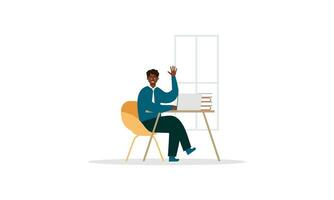 African office employee character illustration vector