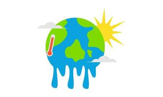 Global warming illustration, environment pollution, global warming heating impact concept vector