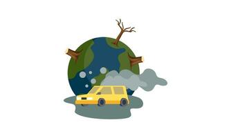 Global warming illustration, environment pollution, global warming heating impact concept vector