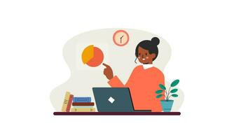 African office employee character illustration vector
