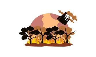 Global warming illustration, environment pollution, global warming heating impact concept vector