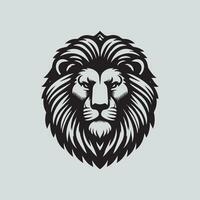 Lion head isolated on gray background. Vector illustration for your design