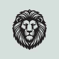 Lion head isolated on gray background. Vector illustration for your design