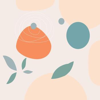 Abstract Background with circles and leaves. Vector illustration.
