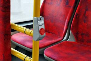 Interior of a city bus photo