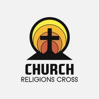 Iglesia cruzar logo. sencillo religión vector diseño. aislado con suave antecedentes.