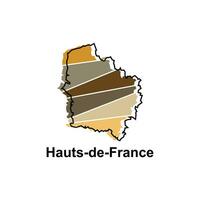 Map City of Hauts De France, Vector isolated illustration of simplified administrative map of France. Borders and names of the regions. suitable for your company