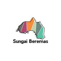 Map - Sungai Beremas Cirty, Vector map of Indonesia countries, Isolated on White Background, for your design, business and etc