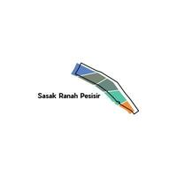 Map - Sasak Ranah Pesisir City, Vector map of Indonesia countries, Isolated on White Background, for your design, business and etc