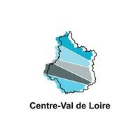 Map City of Centre Val de Loire, Vector isolated illustration of simplified administrative map of France. Borders and names of the regions. suitable for your company