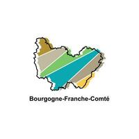 Map City of Bourgogne Franche Comte, Vector isolated illustration of simplified administrative map of France. Borders and names of the regions. suitable for your company