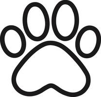 a black and white paw print on a white background vector