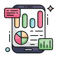 Modern design icon of mobile data analytics vector