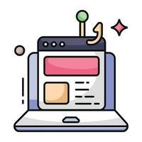 Editable design icon of website phishing vector