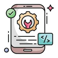 Unique design icon of mobile development vector