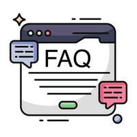 A unique design icon of frequently ask question vector