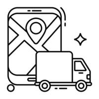 Perfect design icon of mobile cargo location vector