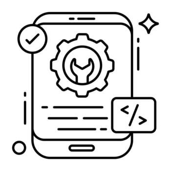 Unique design icon of mobile development vector