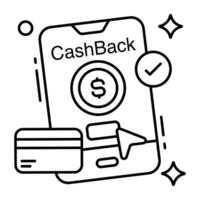 Trendy design icon of mobile cashback vector