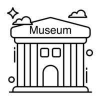 A linear design icon of museum building vector