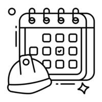 Conceptual linear design icon of labor day reminder vector