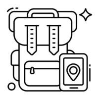 icono de descarga premium de mochila vector