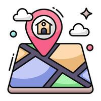 Editable design icon of home location vector